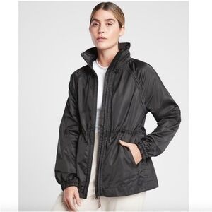 Athleta Escape Black Lightweight Cinched Waist Jacket S